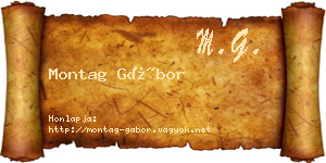 Montag Gábor névjegykártya